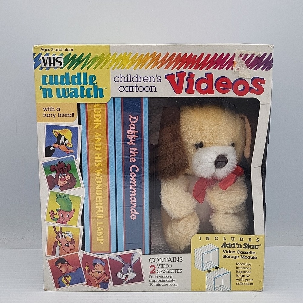 1990 VHS Cuddle 'n Watch with Furry Friend and Add'n‎ Stack Box Set